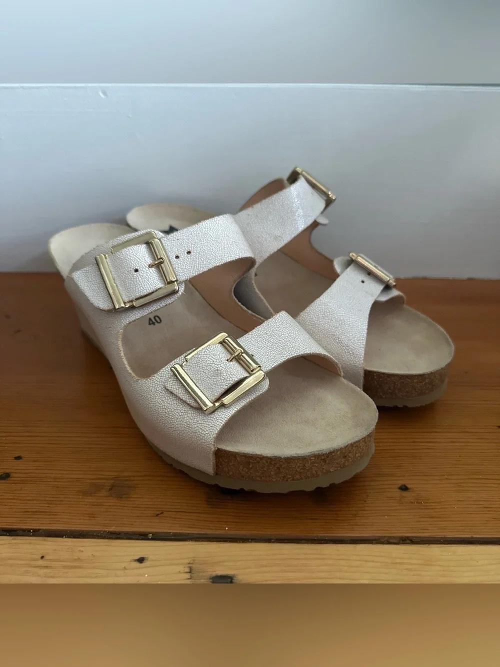 Mephisto Women’s Size 40EU | 10 Lenia Wedge Air Relax Sandals White Leather Cork